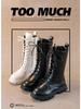 Winter 2025 Girls' High Boots: Korean & British Style Martin Boots, Princess Leather Long Boots.