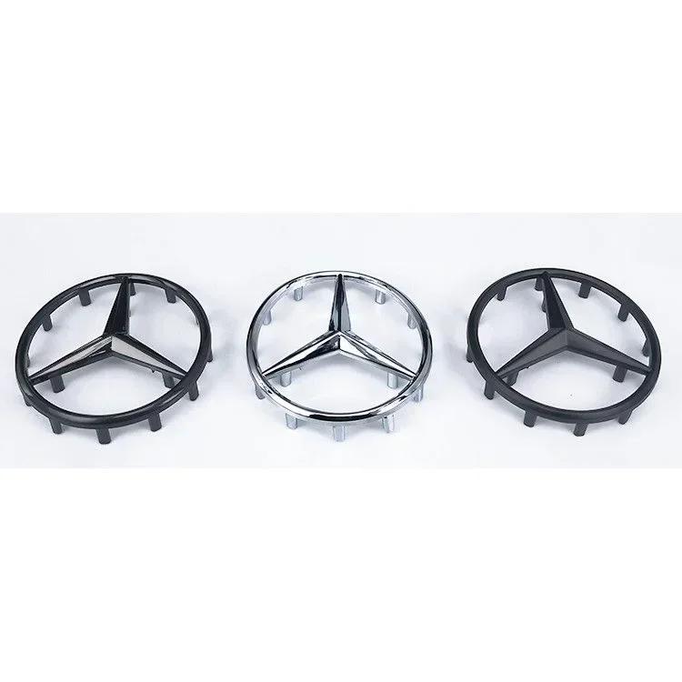 ABS52/57mm ABS 3D Hollow Logo Sticker Car Steering Wheel Center Logo Is Suitable  Mercedes-Benz AMG GLK W220 W212 W210 W204 W211