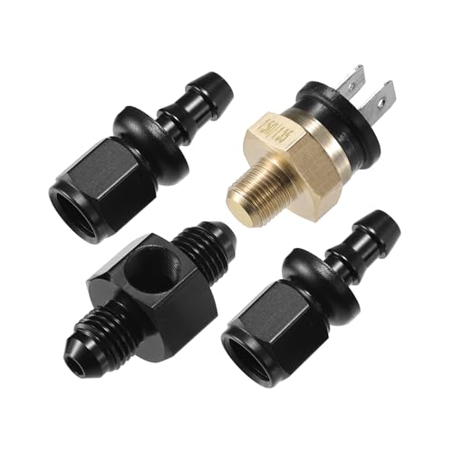 

Комплект переключателя термостата шланга охлаждающей жидкости VekAuto 4AN 150°F ВКЛ - 135°F ВЫКЛ Переключатель для датчика охладителя трансмиссии Вентилятор масляного охладителя Радиатор Электро