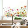 Handbemalte Blumen und Blätter Fensteraufkleber Künstlerische Glasfenster- und Türfolien für Wohnzimmer Heimdekoration