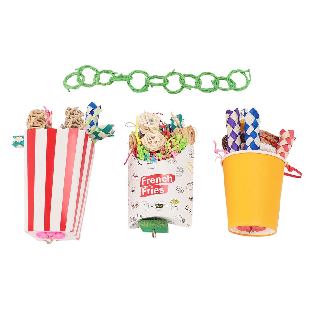 Foraging Cup Bird Toy Colorful Interactive Fun Parrot Shredding Toys for Parakeet Cockatiels Budgie