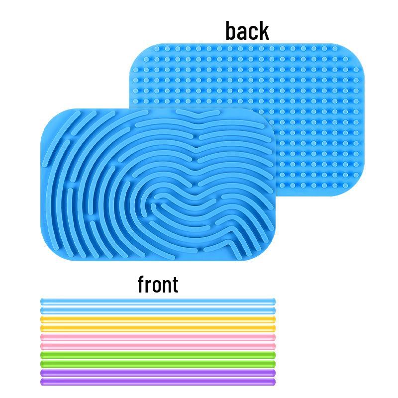 

Washable Silicone Sensory Activity Board for Kids - Educational Focus Training Toy синий