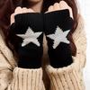 Motorcycle Five Star Half Finger Gloves for Men Women Autumn and Winter Warm Gloves Outside Cycling Running Ski Bicycle Gloves