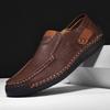 Roman Men Leather Shoes 2025 Handmade Comfortable Men Flat Shoes Loafers Outdoor Hot Sale Walking Shoes Plus 38-48 Fast Shipping