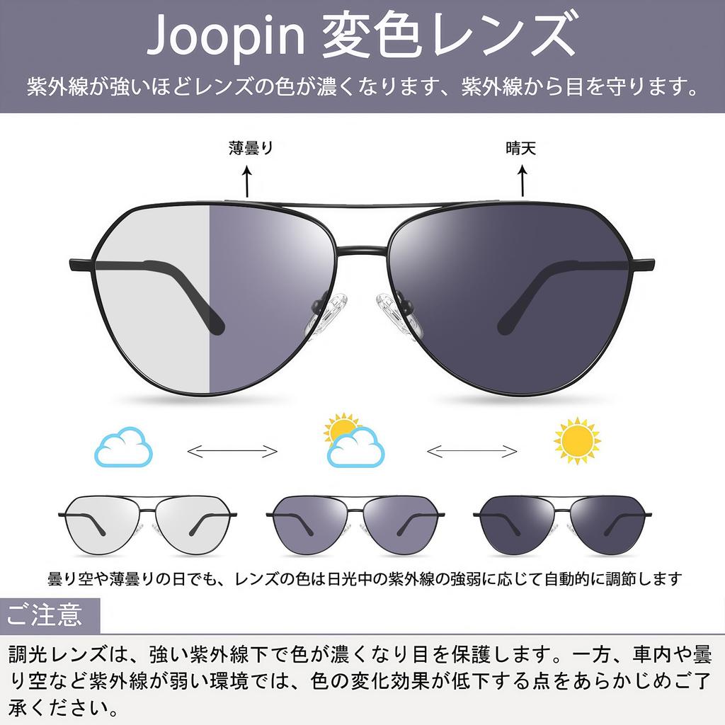 Joopin Teardrop Sunglasses for Men and UV for and Baseball Women, Polarized, Protection, Driving, Sports, Golf, Fishing, (Black/Photochromic)