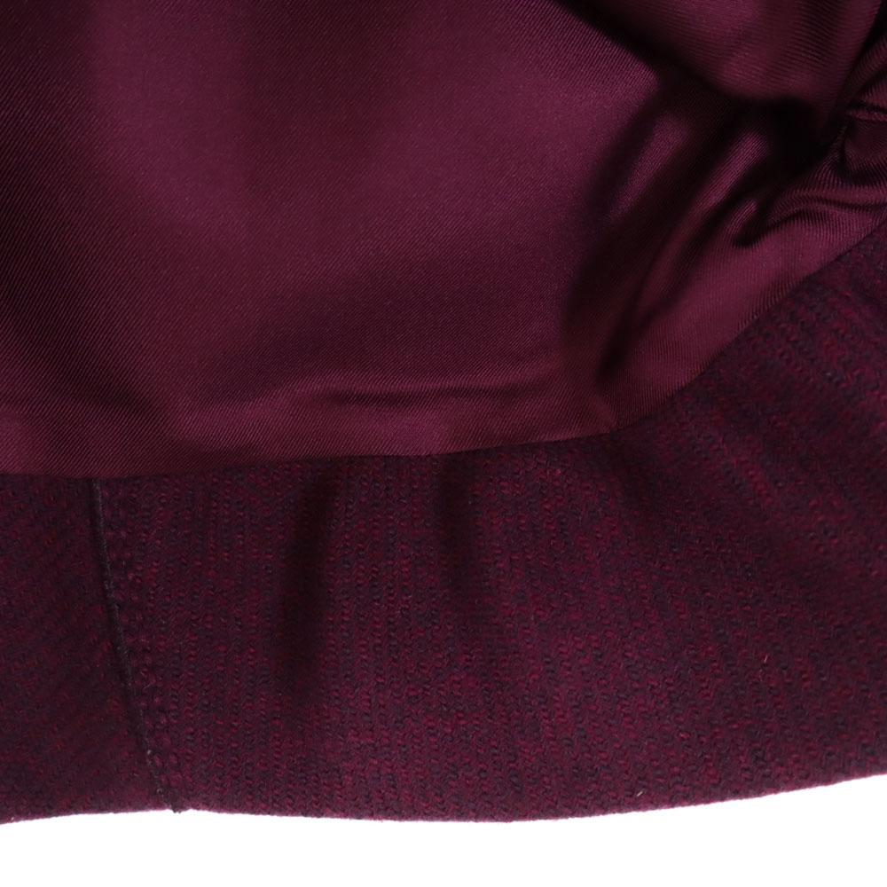 LOUIS VUITTON French wool Midi Skirt 36 Purple Back zip Women Used
