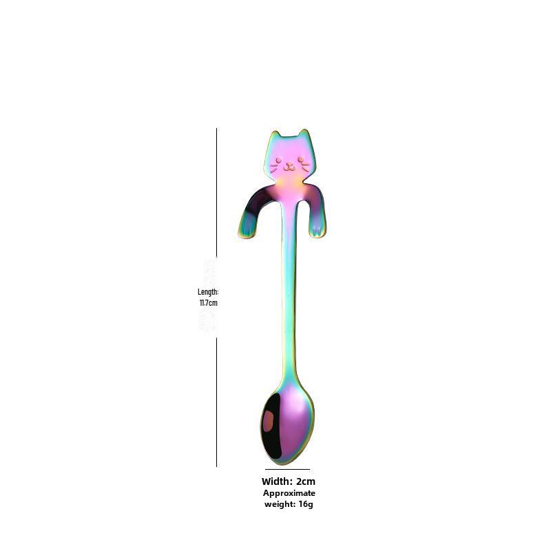 

Кофейная ложка Cat из нержавеющей стали 304 - длинная ручка для помешивания и десерта