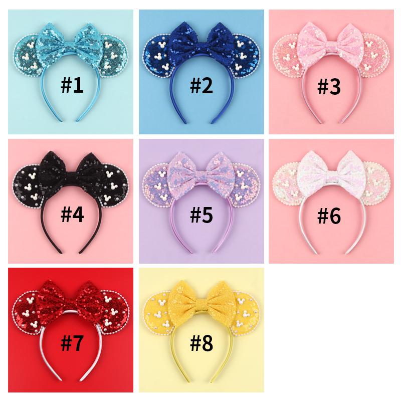 Ny Trendig Musöron Hårband Mickey 3.3" Sammet För Flickor Mjuk Rosett Hårband Halloween Festival Fest Resa DIY Håraccessoarer