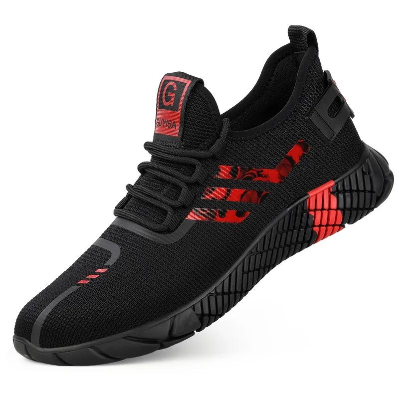 Fashion Work Sneakers Men Safety Shoes Construction Steel Toe Work Shoes Safety Boots Men Shoes Anti-Puncture Working Summer Kevlar