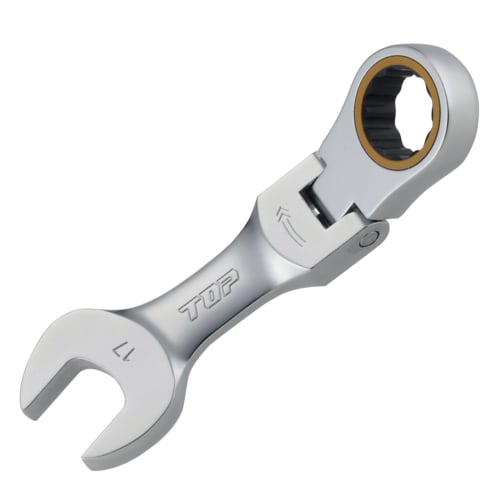 

TOP Industrial (TOP) Swivel Short Ratchet Combination, 17mm Flats, 180 Swivel, 5 Feed Angle, Ultra-Compact FRC-17S