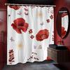 Bordeauxrode Aquarel Bloemen Douchegordijn Donkerrood en Wit Lente Zomer Modern Minimalistisch Bloemen Douchegordijnen voor Badkamer