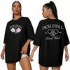 New Pickle Ball Shirt Women's Fun Extra Large Pickle Team Pattern T-shirt Baseball Fan T-shirt N Short Sleeve Family Outfit Top