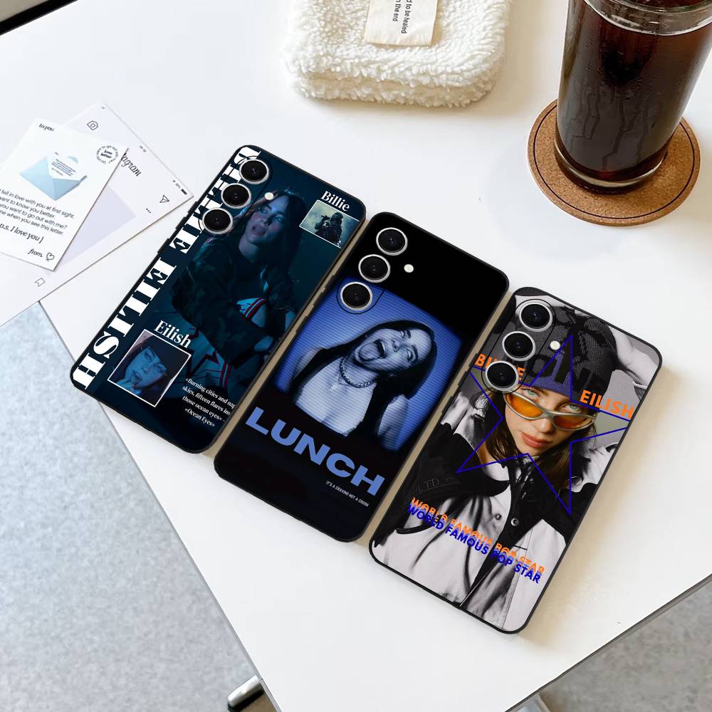 Pop E-Eilish Star B-billie Phone Case For Samsung S 24 Fe 25 Ultra Plus 20 Lite 21 30 22 23 24 22 Ultra 5G Fundas