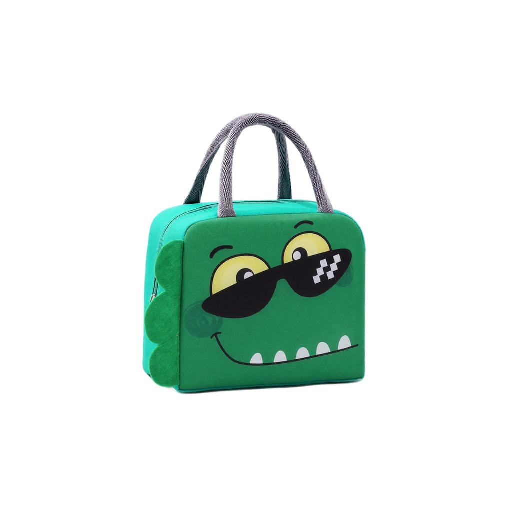 Oxford Cloth Cartoon Insulated Lunch Bag Portable Handheld Zipper Lunch Box for Kids and Adults Durable Lightweight Lunch Tote
