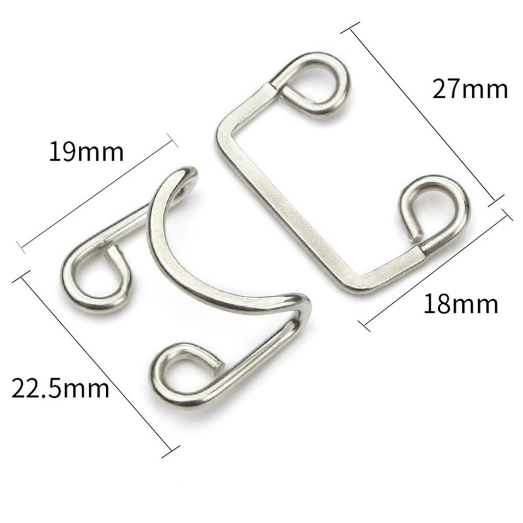 50 Pairs Metal Buckle Waist Adjustment Accs Sewing Hook Clasp Button Collar Invisible for Bra Extender Underwear Jeans Pants