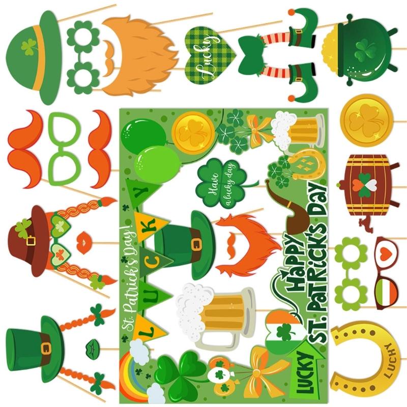 Festival Patricks Day Themed Photo Props Party Decorative Supplies Suitable for Home Parties Paper Texture Portable HX6C