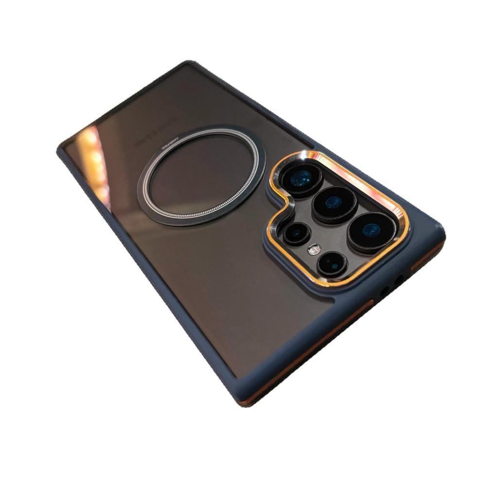 Suitable for Samsung S25 Ultra Magnetic Suction Mobile Phone Case Samsung S24 Ultra High Transparent Metal Lens Two Color Protective Case