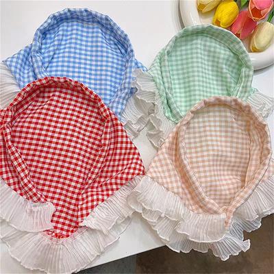 Vintage Floral Lace Headscarf Non-Slip Triangle Bandana With Hair Clip Beach Holiday Hair Accessory For Women Beach Decor