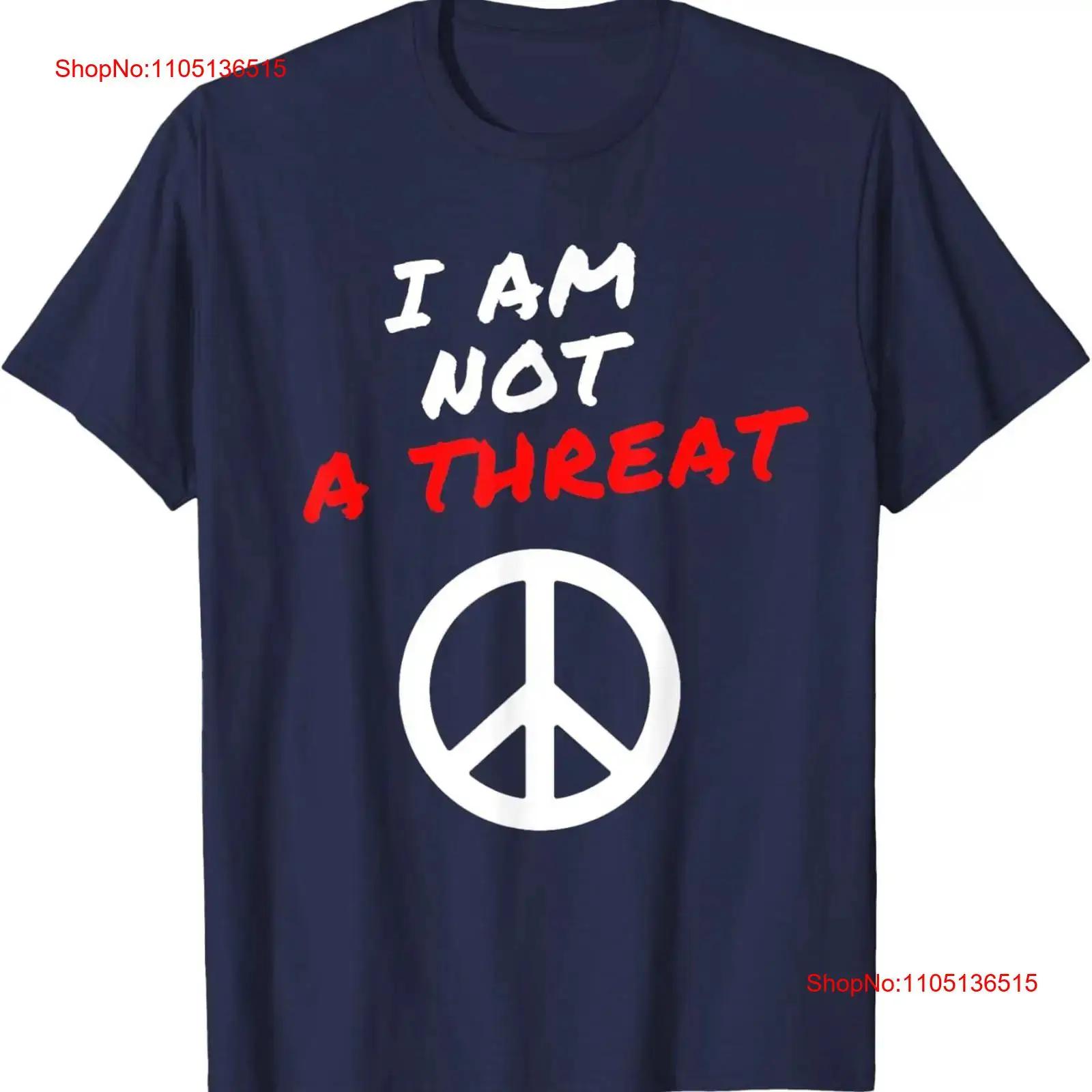 I AM NOT A THREAT T Shirt  vintage Washed Top For Everyday Wear Slightly streetwear graphic Versatile Unisex Stylish S разноцветный