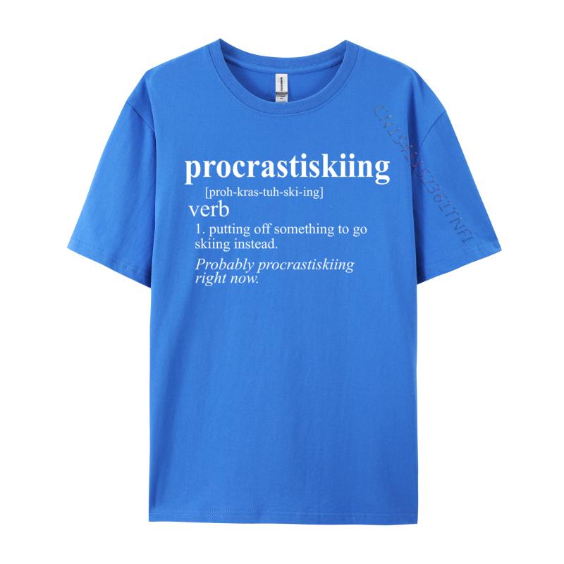 Gifts For Skiers Procrastiskiing Funny Skiing Printed On Luxury Designer Tshirts Cotton Unisex Tshirt Tee Shirt Fashionable