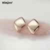 SIMJOO Rectangle Geometric Fashion Style Polished Rose Gold Color Earrings