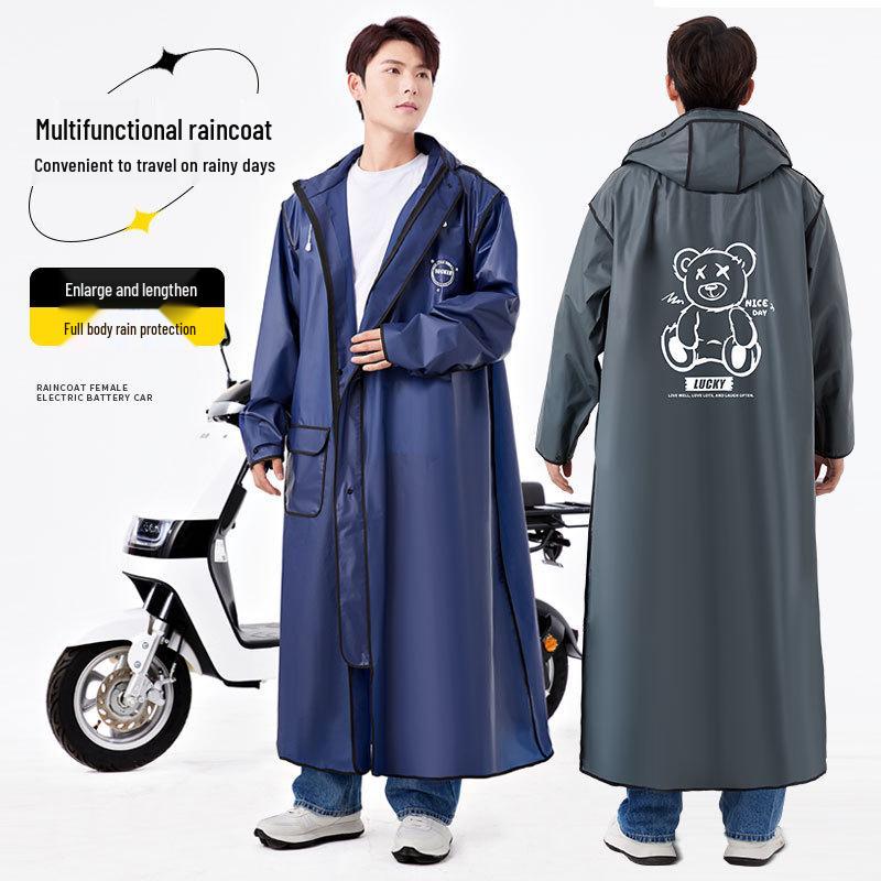 Unisex Stormproof Cycling & Hiking Rain Cape with Double Hood Brim - One-Piece Design