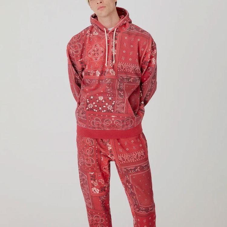 Kith Deconstructed Bandana Williams III Hoodie Pyre Men Tops Red KH2652-608