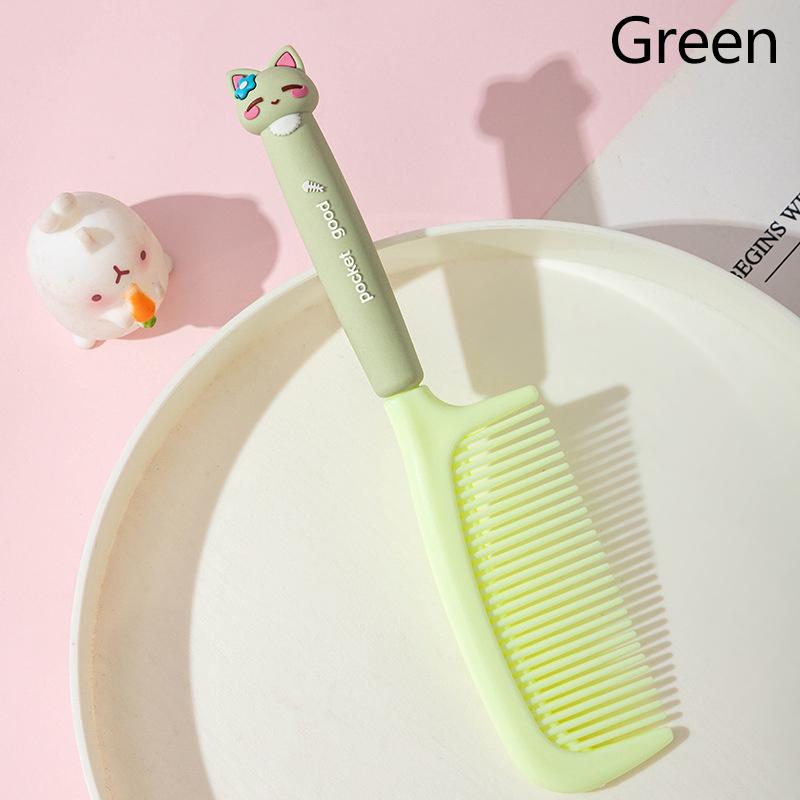 

Портативная расческа с рисунком из мультфильма, мягкие силиконовые расчески, расчески для укладки волос, симпатичная расческа, парикмахерская расческа, щетка для волос для девочек, дорожная расческа зелёный