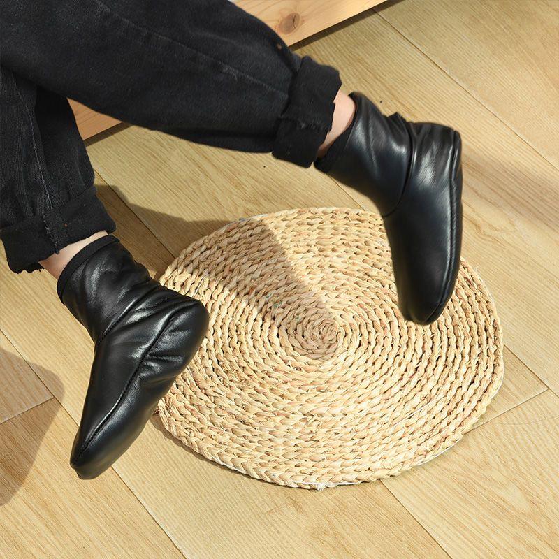 Kinder Leder Bodensocken - Hoher Schaft, Unisex Baby Laufsocken, Dick Warm Hausbekleidung