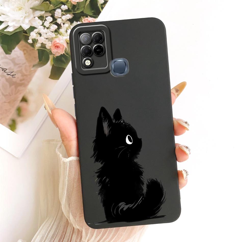 For Infinix Hot 10T 10S NFC 10i X659B X658E X689 X689C Cute Cat Flower Butterfly Cartoon Shockproof Soft Silicone Phone Case