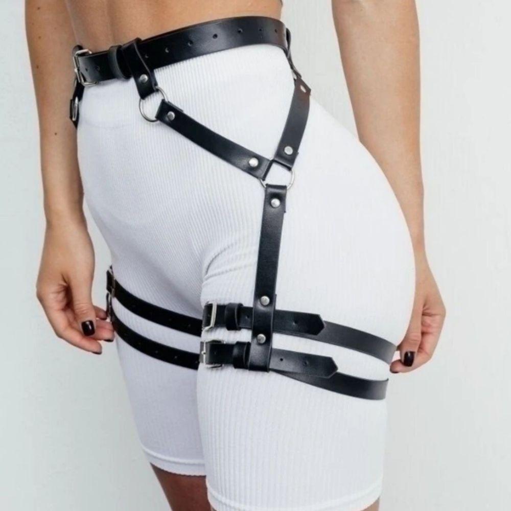 PU Leather Harness Waist Belt Punk Body Harness Belt Punk Hollow Belt for Pants  Waist Accessories