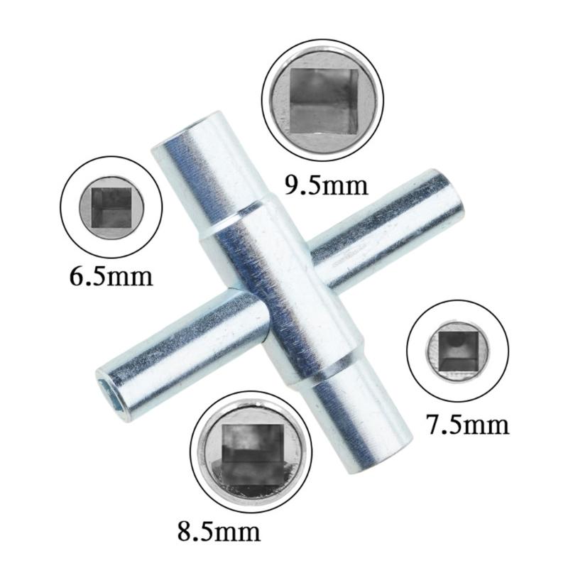 Compacts Crosses Design Water Tap Wrench 4 Way Adjustable Bathroom Sink Wrench Carbon Steel Materials Easy Installation