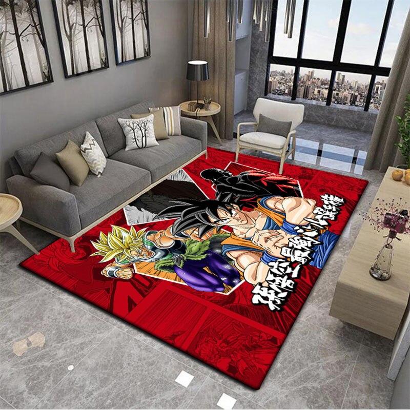Novedosa y suave alfombra cuadrada de dibujos animados japoneses de Son-Goku para sala de estar, felpudo para cocina y baño, alfombra antideslizante multifunción.