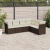 VidaXL Garden Lounge Set with Cushions 6 Pcs Brown Braided Resin 3217683
