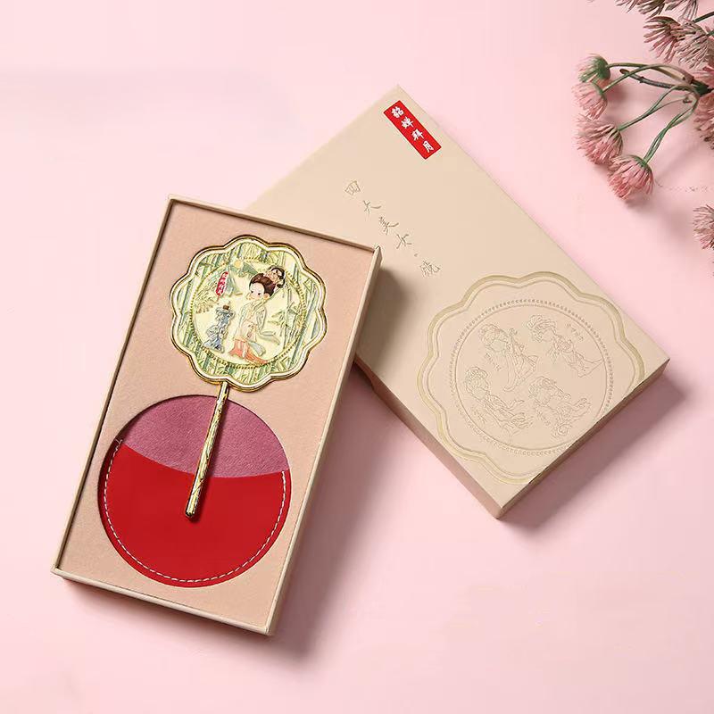 Chinese Ancient Handheld Crafts Metal Makeup Mirror Museum Creative Cultural Crafts Portable Folding Cosmetic Mirror