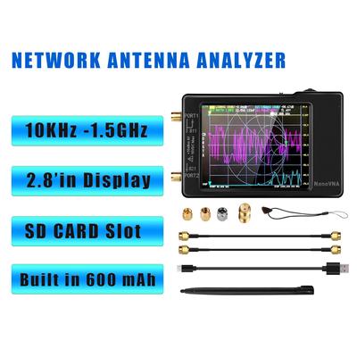 Network Antenna Analyzer, NanoVNA-H Vector10KHz-1.5G HzMF HF VHF UHF with Shell Voltage Standing Wave Ratio, Phase, Delay,Smith
