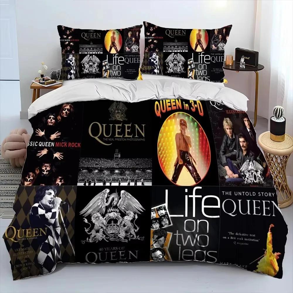 Mode Rockband Queen Sängkläder Set Utsökt Sängförsörjningsset Påslakan Sängöverkast Set Sängklädesset Lyxig Födelsedagspresent