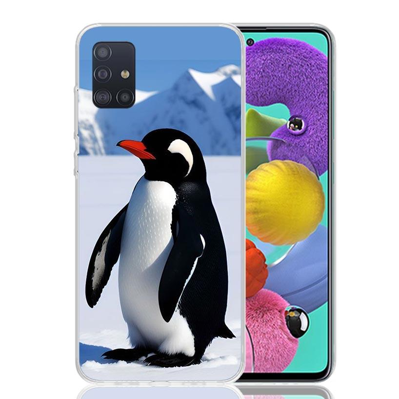 Penguins Love At The North Pole Phone Case For Samsung Galaxy A52 A32 A22 A12 A02S A50S A30S A51 A31 AA71 Note 20 Ultra 10 S10 P