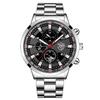Mens Sports Watches Men Business Stainless Steel Quartz Watch Man Casual Calendar Luminous Clock