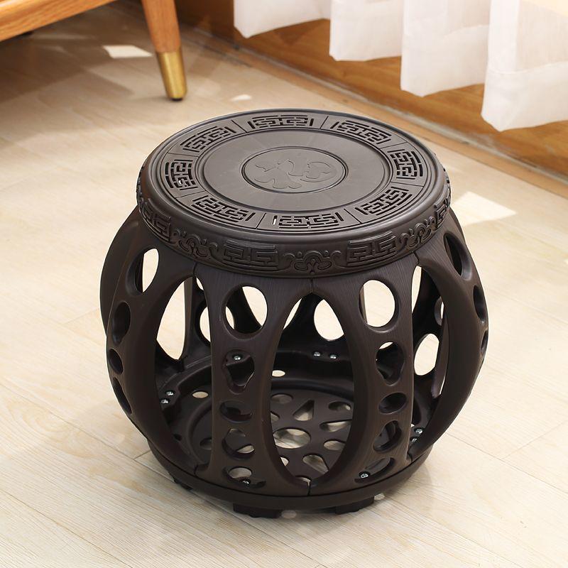 Ancient Style Chinese Round Drum Stool Bench - Artful Design for Tea or Coffee Rooms, Extra Thick Kite Embroidery, Multi-Purpose Qin Pipa Chair.
