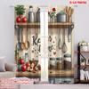 2D Flat Printing 2pcs Window Drapes Whimsical Kitchen Blackout Polyester Spring Party & Holiday Decor Applies To All Occasions