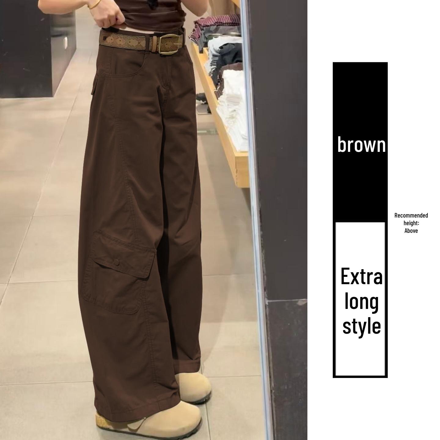 Women s Spring 2026 Army Green Retro High-Waist Wide Leg Pants - Korean Style, Slimming, Comfortable Fit S