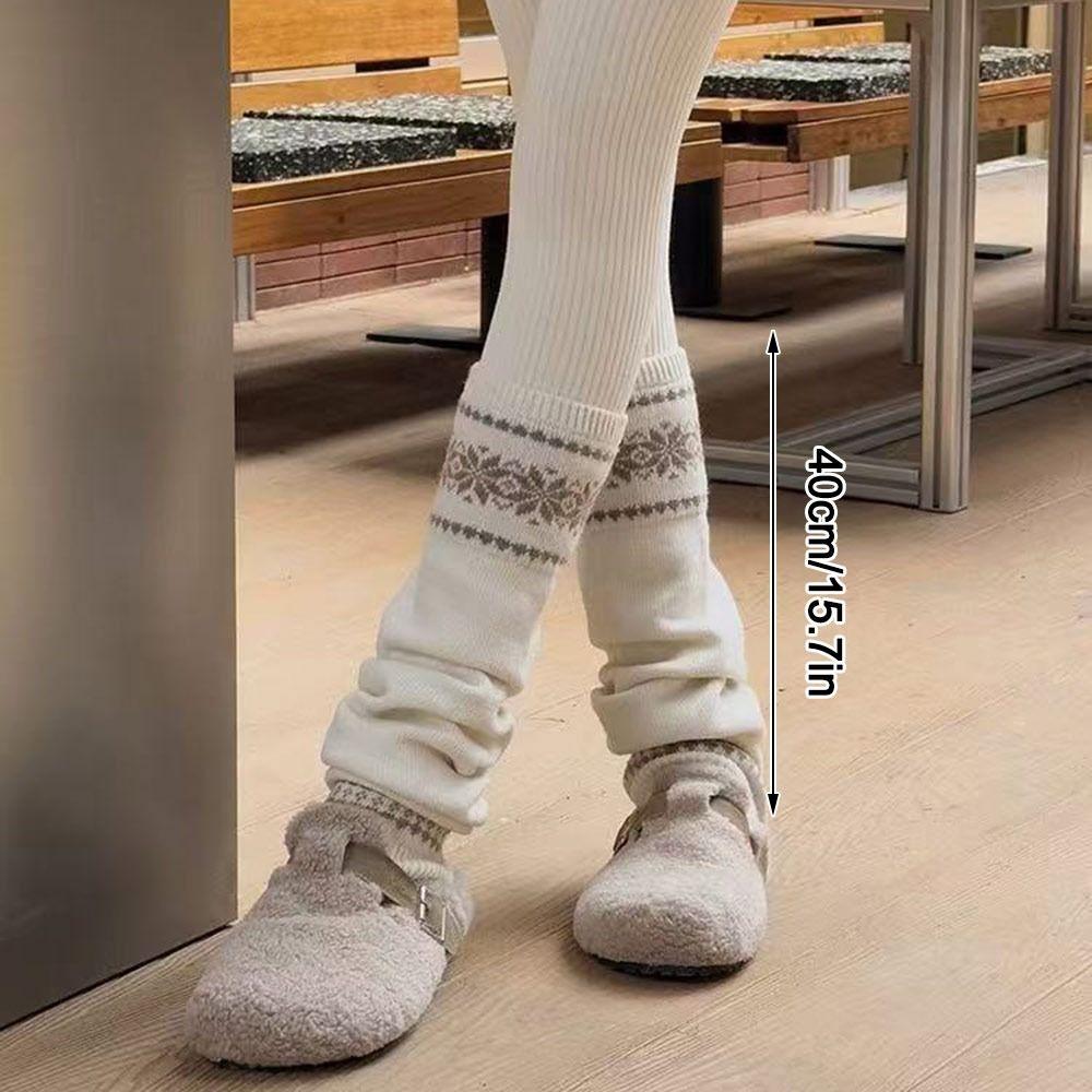 Knitted Leg Warmers Warm Long Socks Casual Knee Socks Autumn Winter