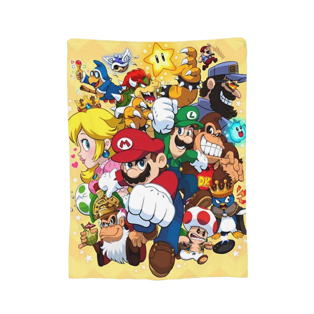 Roztomilý Boo Marios Potah na deku Flanelové přehozy Dekorace postele pohovky Měkké teplé přehozy,