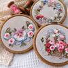 6 Pcs Imitated Wood Embroidery Hoops Frame, Round Hoop with 16 Needles for Art Craft DIY Sewing