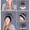 Autumn and Winter Women's Rabbit Fur Cap Casual Warm Ear Protection Knitted Caps