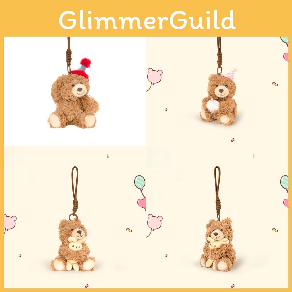 Cake Birthday Bear Hat Rabbit Doll Keychain Animal Plush Pendant Gift Holiday