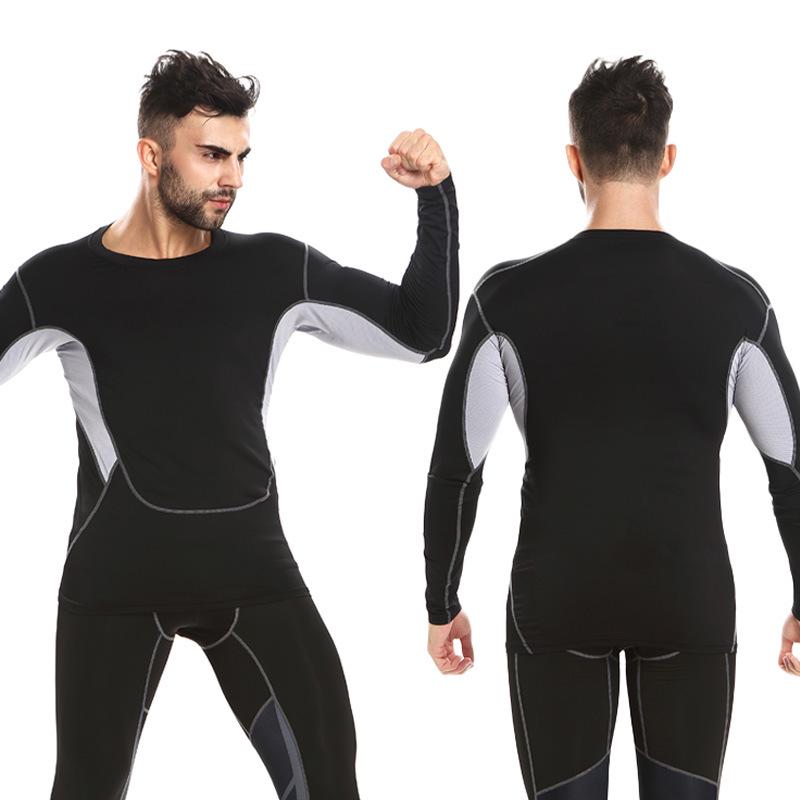Men's Quick-Dry Compression T-Shirt, Short & Long Sleeve, Breathable Elastic Fit, Perfect for Basketball & Fitness.