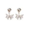 Zirconia Bow Studs: Elegant Simple Earrings, Sweet Fresh Ear Accessories