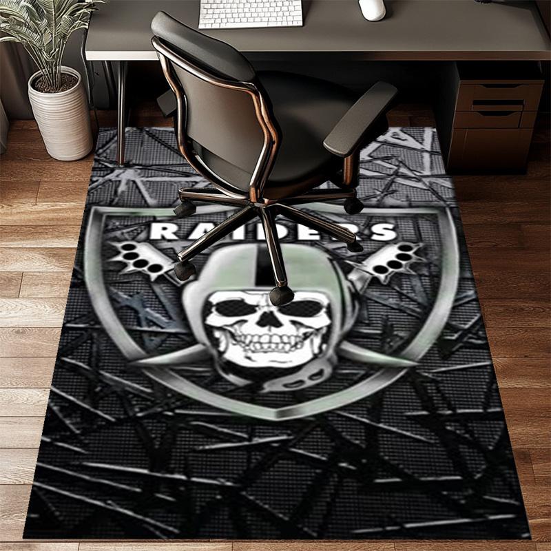 Raiders Football Legacy Printed Office Carpet Chair Cushion  Entryway Rug, Rugs for Living Room, Bedroom Christmas gifts